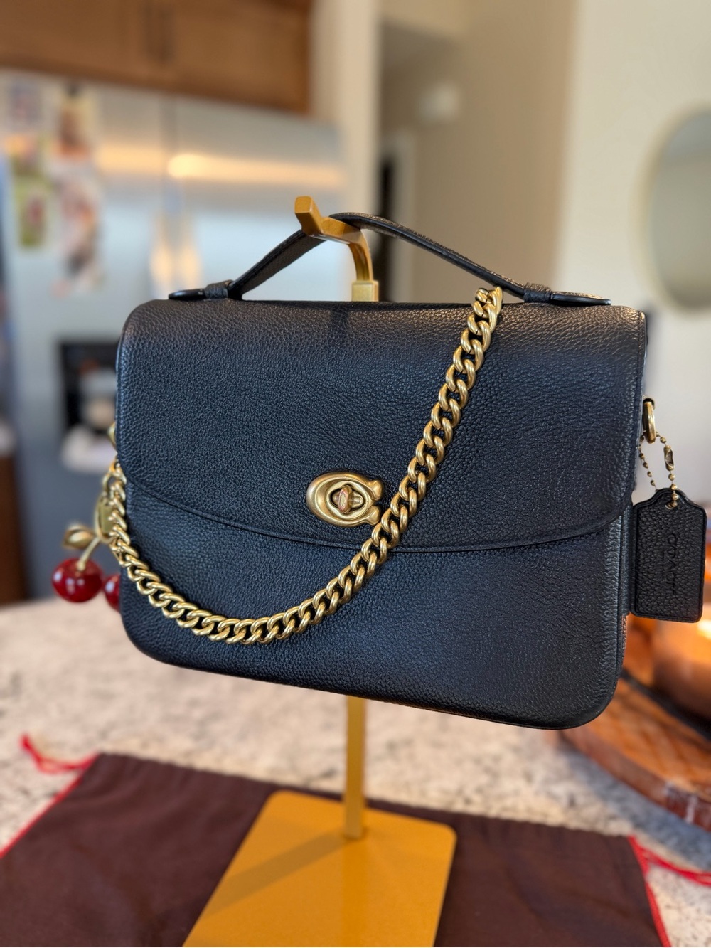 Coach Cassie Crossbody Black Pebbled Leather Bag Style 68348 - Picture 8 of 8